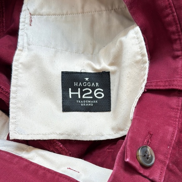 Haggar Burgundy Chinos Classic Straight-Leg Size 32x32 - Picture 4 of 5